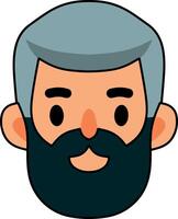 Man head with beard cartoon design vector