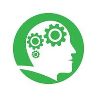Brain system innovation logo design vector