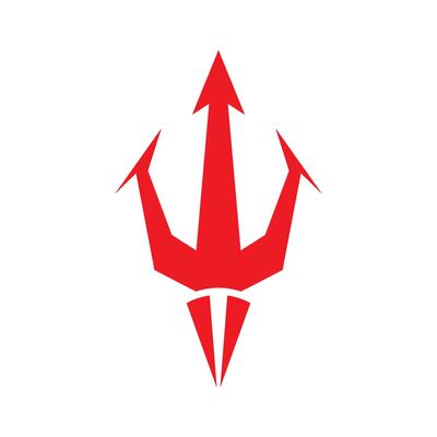 Red trident logo