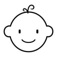 A baby face with a smile on it vector