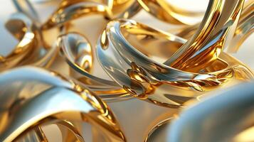 3d Render Abstract Metallic Gold Background photo