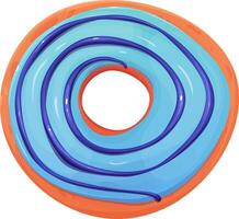 Cute and glossy donuts with blue glaze and blue topping. Donut blue. Donut isolated on a white background. Cartoon style vector