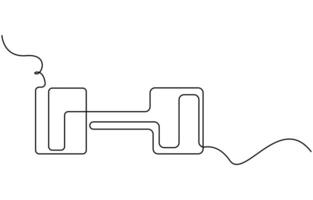 Continuous line drawing of sport vector