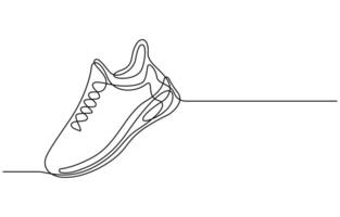 sneakers are drawn with one line vector