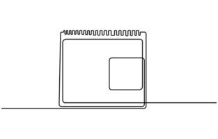 single line art table calendar continuous drawing illustration vector
