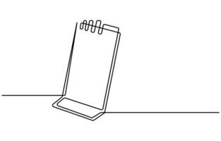 one line Table calendar drawing vector