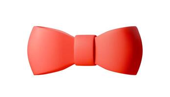 illustration of red bow in 3d style. Minimalistic and colorful design. Perfect for designing greeting cards, gifts and holiday materials vector