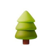 3D illustration of stylized fin tree with smooth gradients and minimalistic design. Perfect for New Year greeting cards, holiday decorations, nature themes, or eco-friendly designs vector