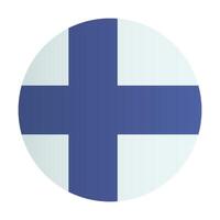 Finland flag circle badge. Suomi country identity emblem vector