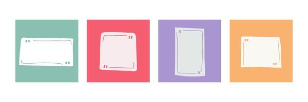 Text in brackets, citation. Hand drawn Empty frames. Speech bubble, dialog box. illustartion vector