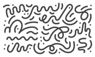 Doodle lines, variorse shapes. Childish scribble backdrop. Hand drawn scribble wave vector