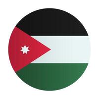 Flag of Jordan circle badge. Coutry identity vector