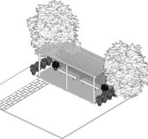 3D illustration of building project vector