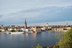 Beautiful aerial view of Stockholm downtown photo