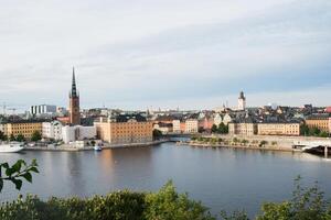 Aerial view of Stockholm gamla stan, sunny day photo