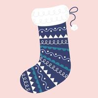 Sock with doodle and pattern design vector