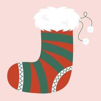 Sock with green strips design vector