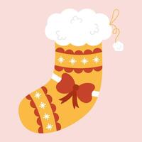 Sock decorated with a bow vector