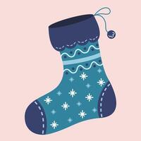 Sock decorated with snowflakes vector
