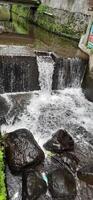 View of river waterfall. Beauty nature background photo