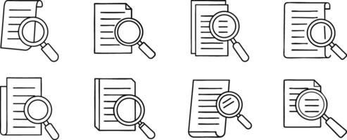 Magnifying glass icon set vector