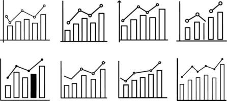 Dynamic Bar Chart with Trendline Visualizing Data Insights vector