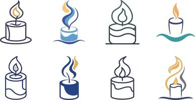 Enchanted Candle Set with Gentle Wavy Flames for Serene Atmospheres vector