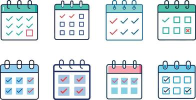 Calendar Design with Checkmarks for Organizing Your Tasks vector