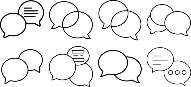 A set of speech bubbles with different shapes vector