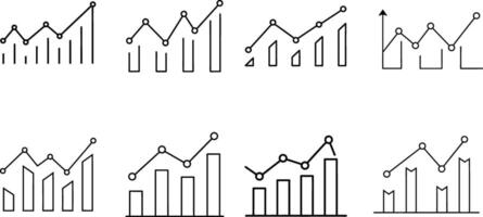 Bar Chart with Trendline Depicting Performance Growth vector
