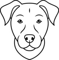 Dog head outline coloring pages vector