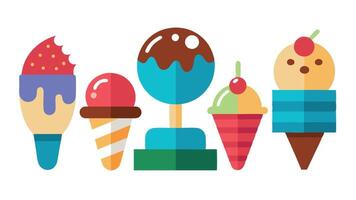 Ice creams icons set vector