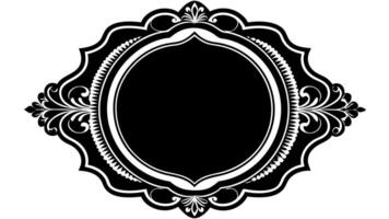 Large set of black silhouette frames or cartouches for badges in ornate classical curved and rounded symmetrical designs and shapes vector