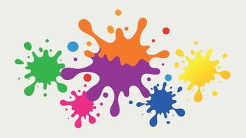 Colorful ink spots set. Splash splatter abstract shape. vector