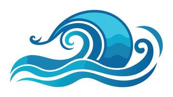 Wave icons. Water sea element, ocean liquid curve, flowing swirl storm, vector