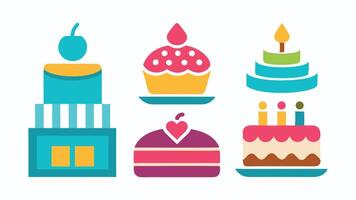 Cakes Icons Set vector