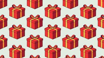 Seamless red gift boxes pattern vector
