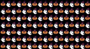 Halloween pumpkin and ghost, pattern, repeat, for backgrounds, textures, fabrics, papers 1 vector