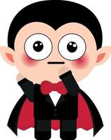 Cute vampire, goth, with expressions, collection, stick Fun Emotions, embarrassed vampire, ashamed vector