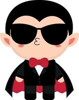 Cute vampire, goth, with expressions, collection, stick Fun Emotions, vampire with glasses vector
