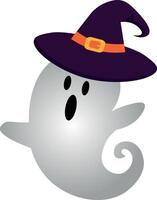 Little ghost with a witch's hat, from Halloween, for designer backgrounds, 3d vector