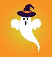 Little ghost with a witch's hat, from Halloween, for designer backgrounds vector