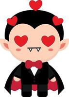 Cute vampire, goth, with expressions, collection, stick Fun Emotions, vampire in love vector