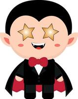 Vampire with stars in eyes vector