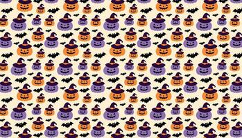Halloween pumpkin, bat and ghost, pattern, repeat, for backgrounds, textures, fabrics, papers, model 2 vector