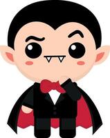 Cute goth vampire with expressions, collection, stick Fun Emotions, thoughtful vampire vector
