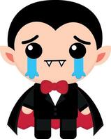 Cute vampire, goth, with expressions, collection, stick Fun Emotions, crying, sad vampire vector