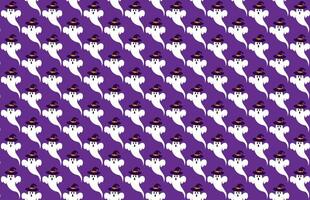 Little ghost with a witch's hat, for halloween, for designer backgrounds, textures, prints, pattern, on a purple background vector
