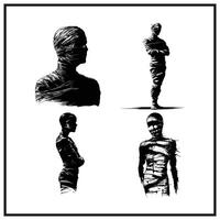 A mummy wrapped in bandages clipart on a white background vector