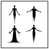 A ghostly figure with outstretched arms silhouette vector